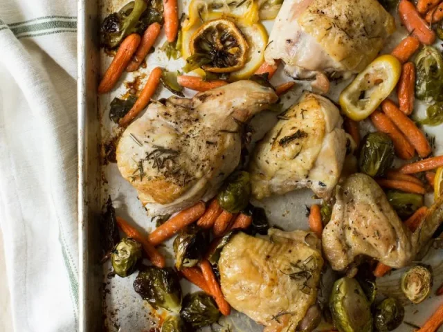 Health Recipe For Monmouth County NJ Residents Lemon Chicken Sheet Pan Dinner